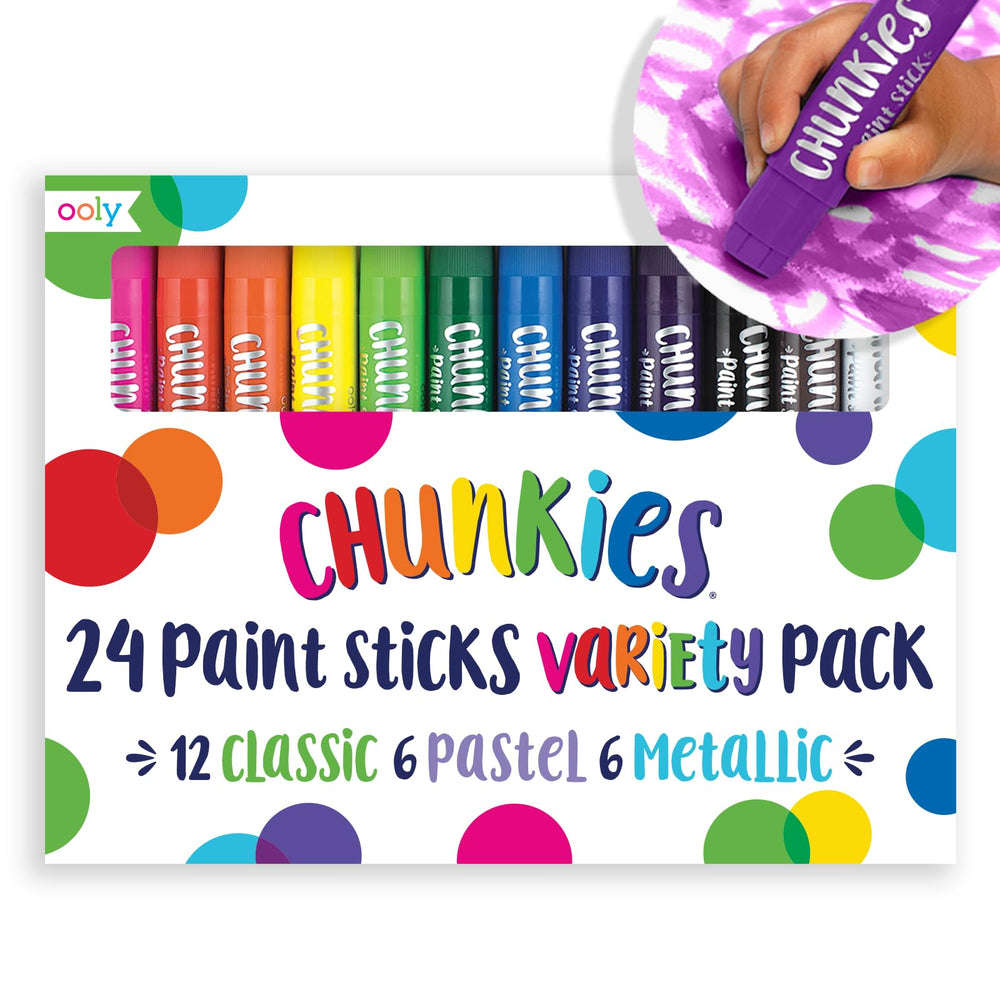 OOLY Chunkies classic colors paint sticks for mess-free kids art