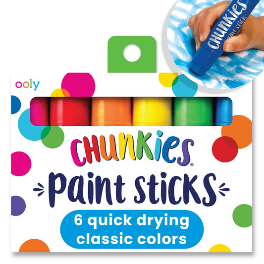 Ooly Chunkies 6-mess-free paint sticks with vivid kid-friendly colors.