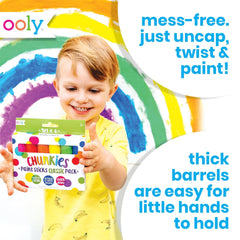 Ooly Chunkies royal-blue paint stick, quick color pops for kids' art.