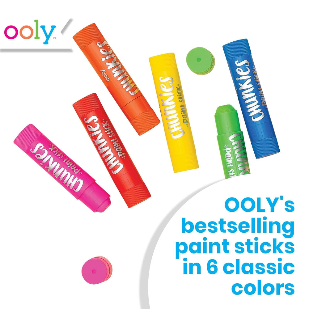 Ooly Chunkies twistable sticks offer easy grip for small hands during painting.