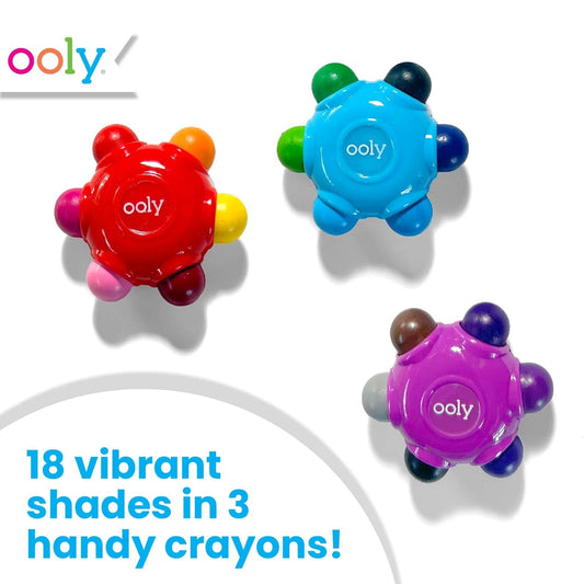 Ooly Color Burst Grip Crayons showcase ergonomic handhold for small hands.