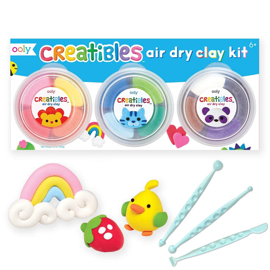 Ooly Creatibles 12-color air-dry clay kit ready for sculpting