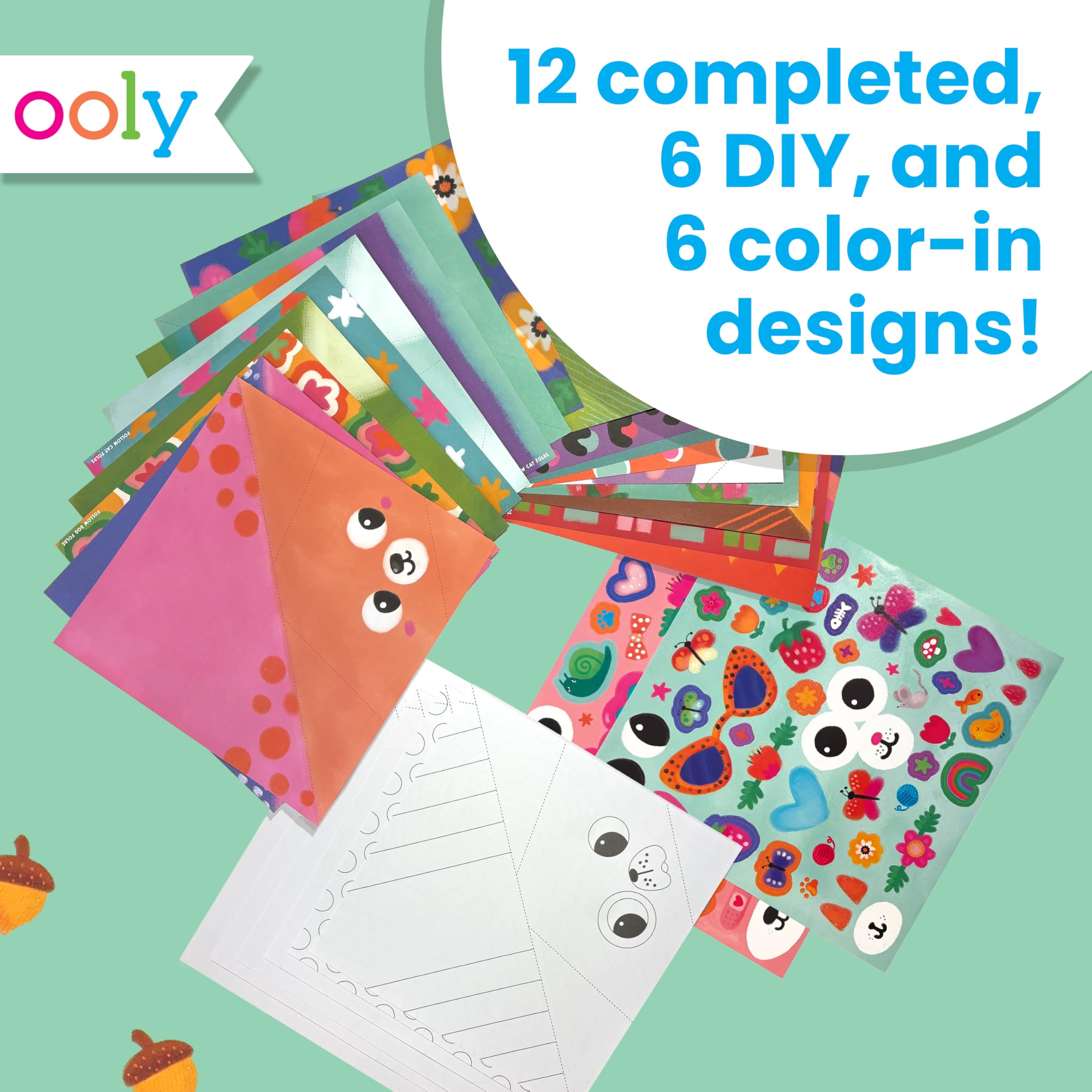 Ooly DIY Paper Kit: 6 blank origami pages for customization and ideas.
