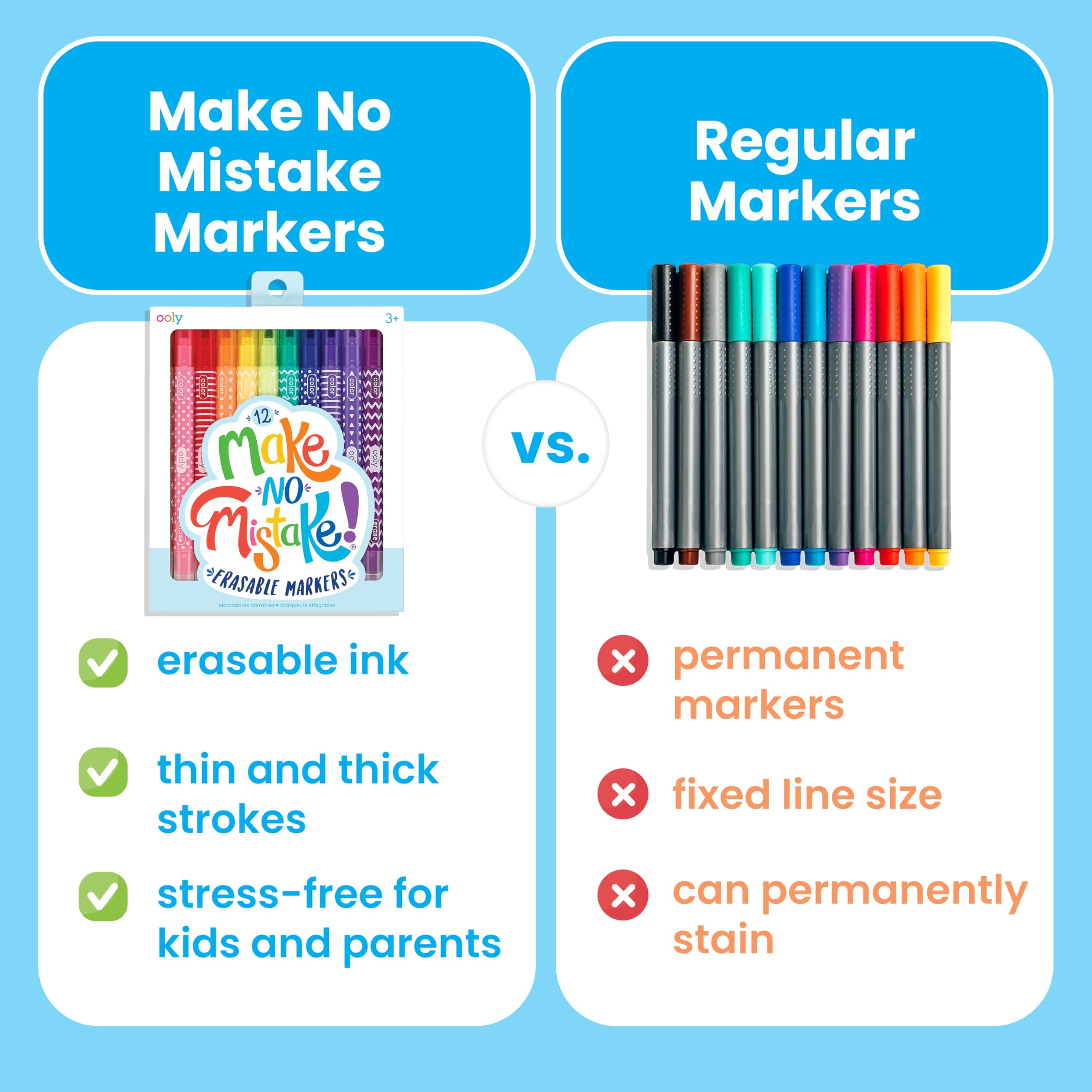 OOLY Make No Mistake markers erasing action demonstrating mistake erasure.