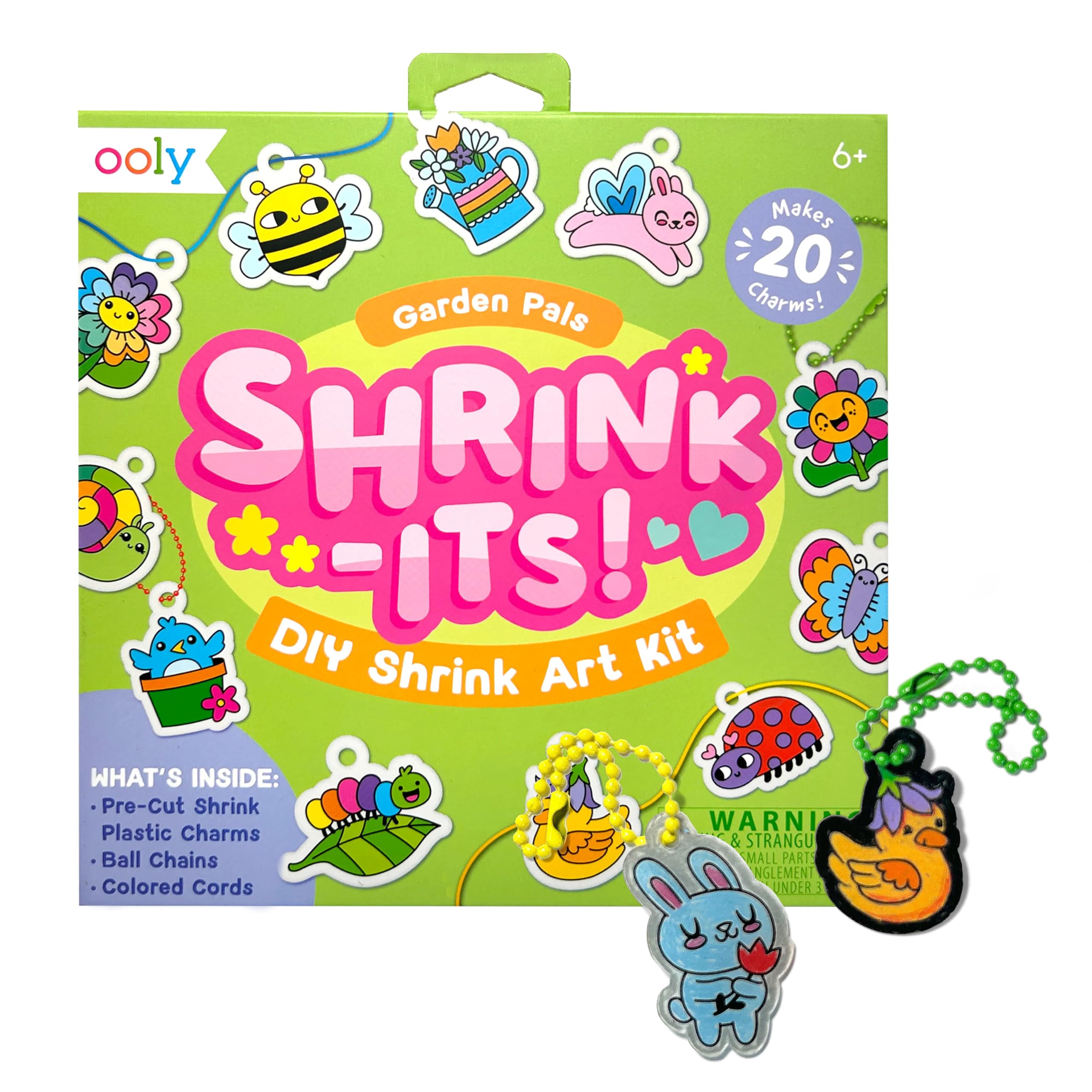 Ooly Garden PALS shrinking art kit main shot for personalized jewelry making.