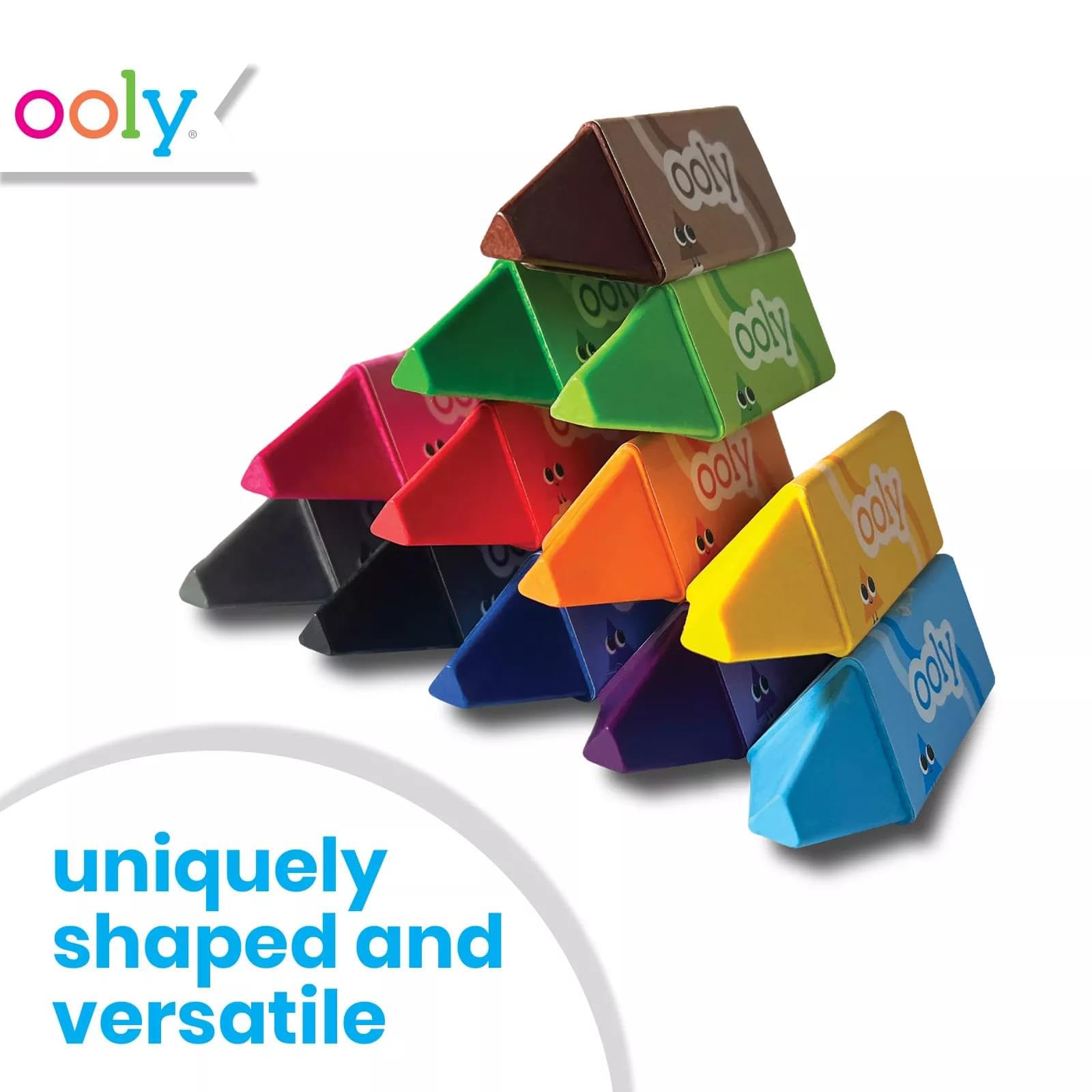 OOLY kid-friendly triangle design supports comfortable grip and longer drawing sessions