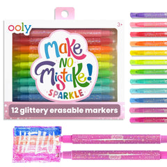 Ooly Make No Mistake markers pack front view in clear case for mess-free coloring