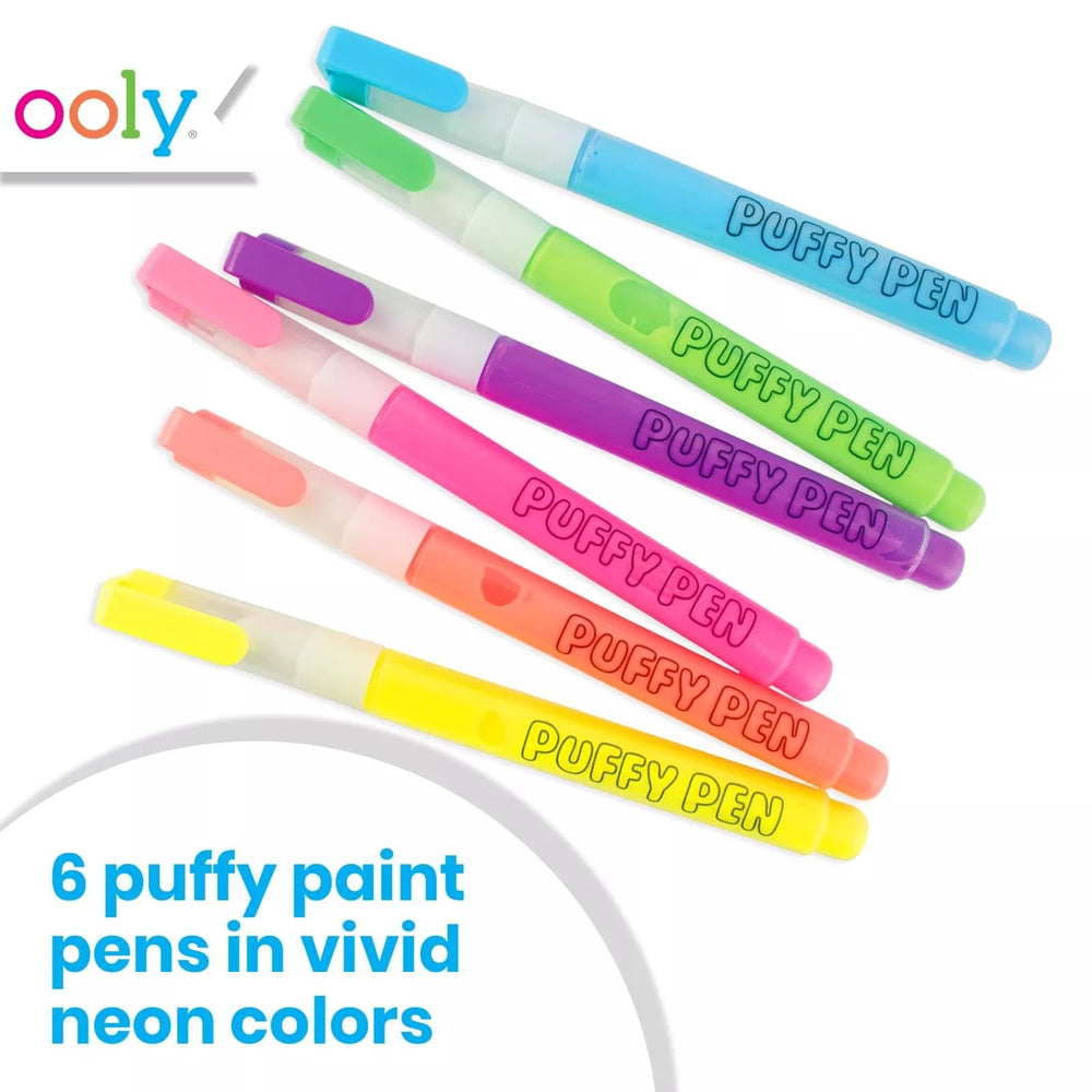 Ooly Puffy Paint magic ink creates textured designs when heated.