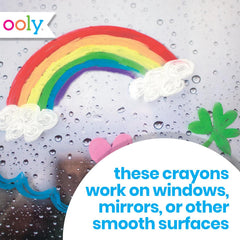 OOLY Rainy Dayz Gel Crayons wipe away easily with water thanks to solubility