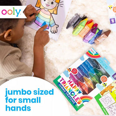 OOLY safe non-toxic crayons reassure parents during toddler art time