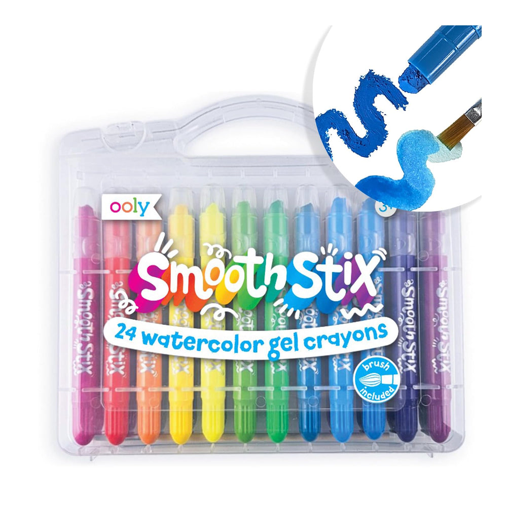 Ooly Smooth Stix 24-pack gel crayons for bold color on glass and paper