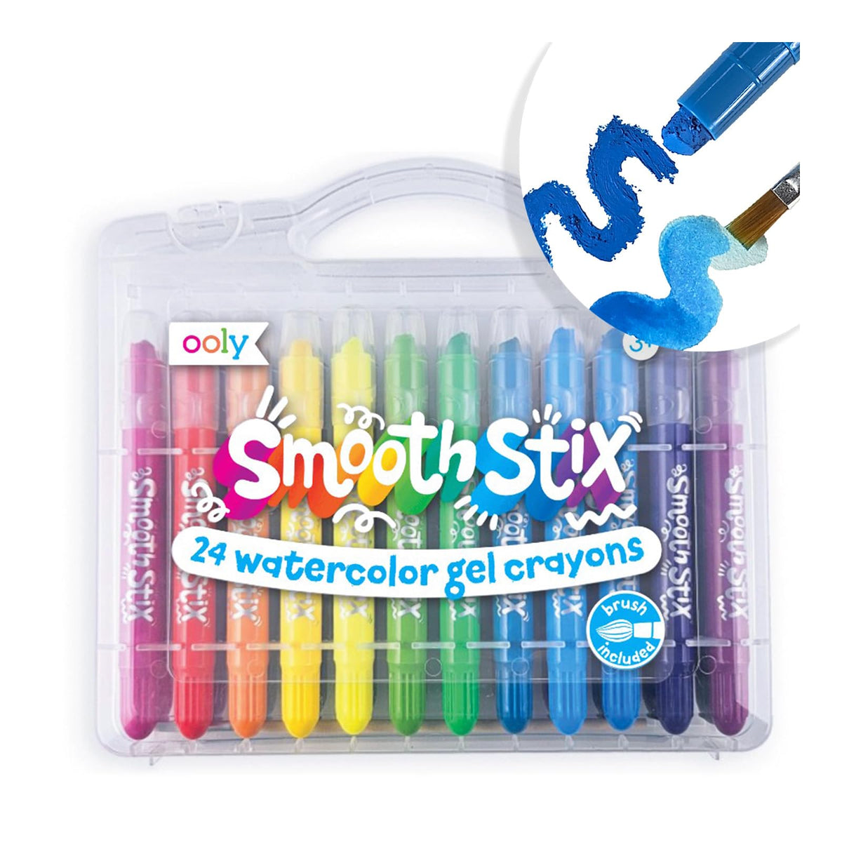 Ooly Smooth Stix 24-pack gel crayons for bold color on glass and paper
