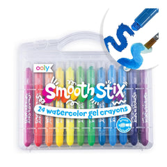 Ooly Smooth Stix 24-pack gel crayons for bold color on glass and paper
