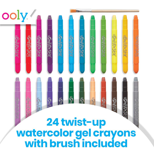 Ooly Smooth Stix twist-up design for mess-free coloring