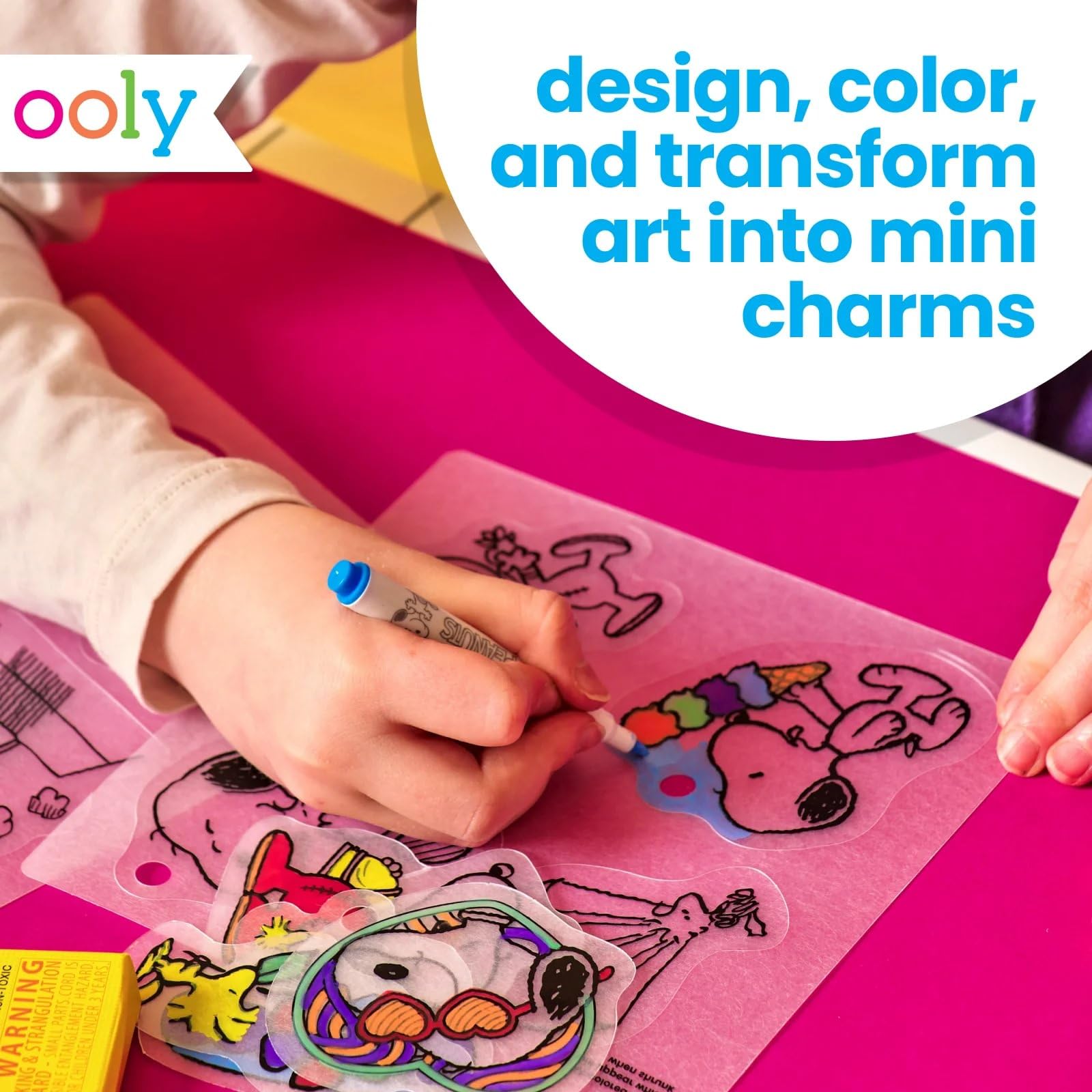 Ooly Snoopy mini markers image with 6 vibrant colors for bold coloring.