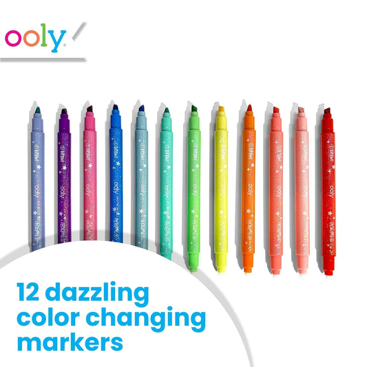 Ooly Sparkle Switch-eroo shows 24 vibrant colors for bold drawings.