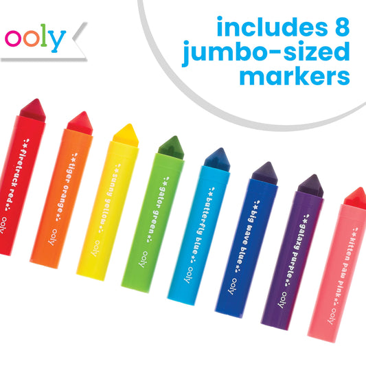 Ooly markers in hand demonstrating comfortable grip for little hands