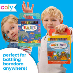 Ooly Travel Art Kit safari pages invite bright, adventurous coloring.