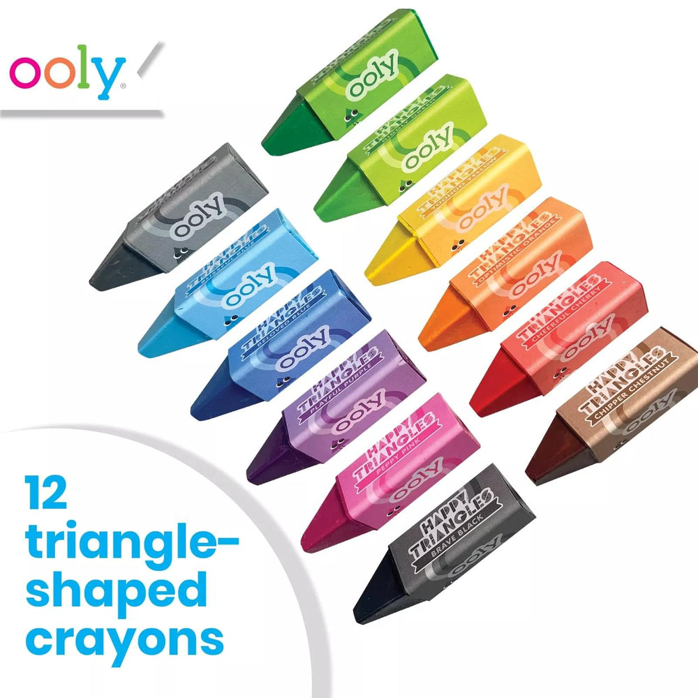 OOLY triangle crayons with easy grip promote better control for beginners