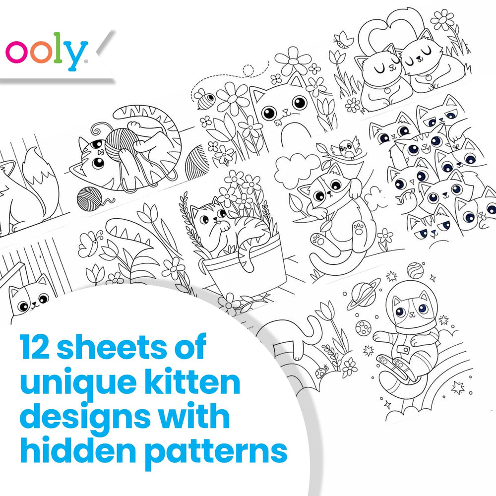 OOLY Undercover Art kitten designs: twelve patterns for coloring