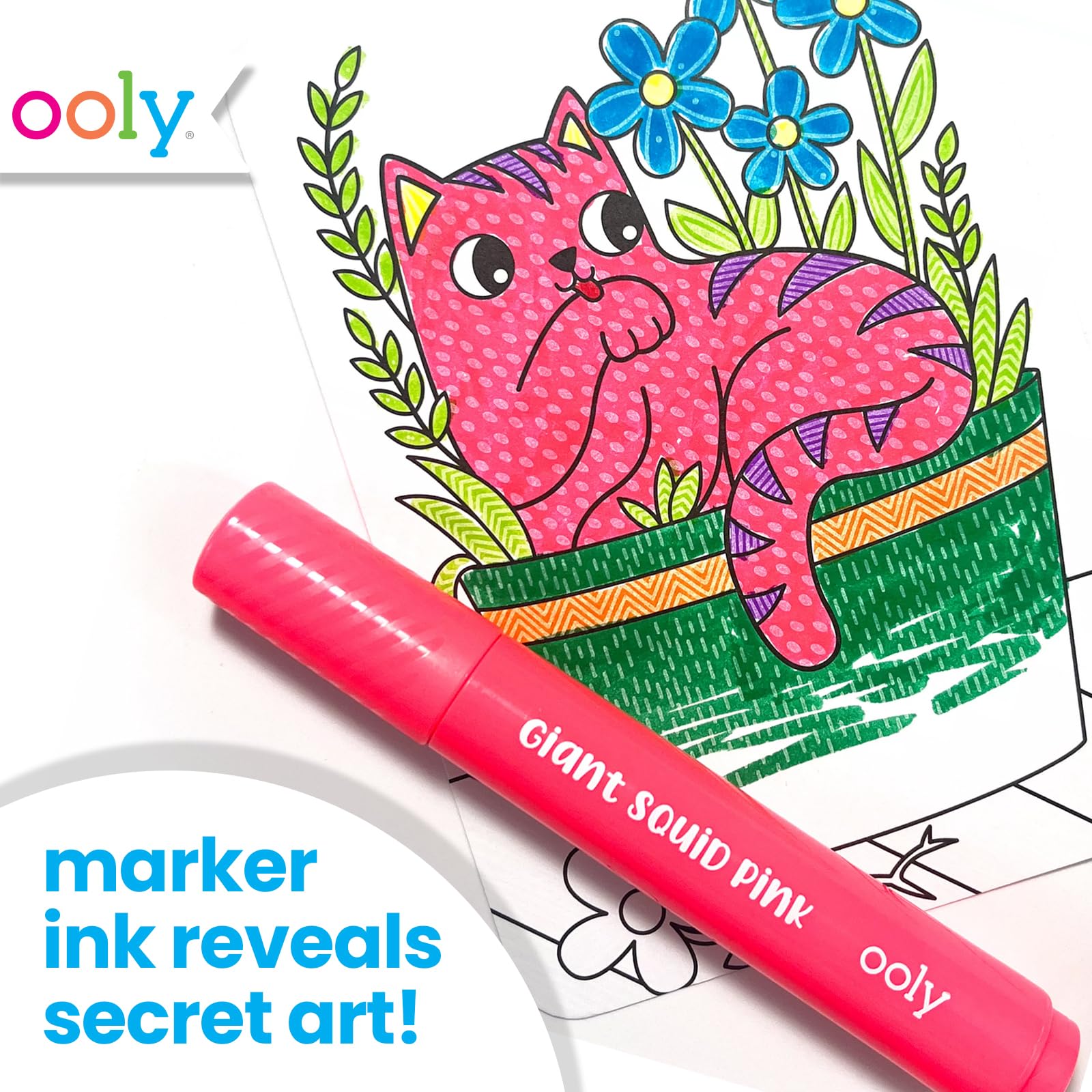 Hidden pattern reveal as you color with OOLY Undercover Art