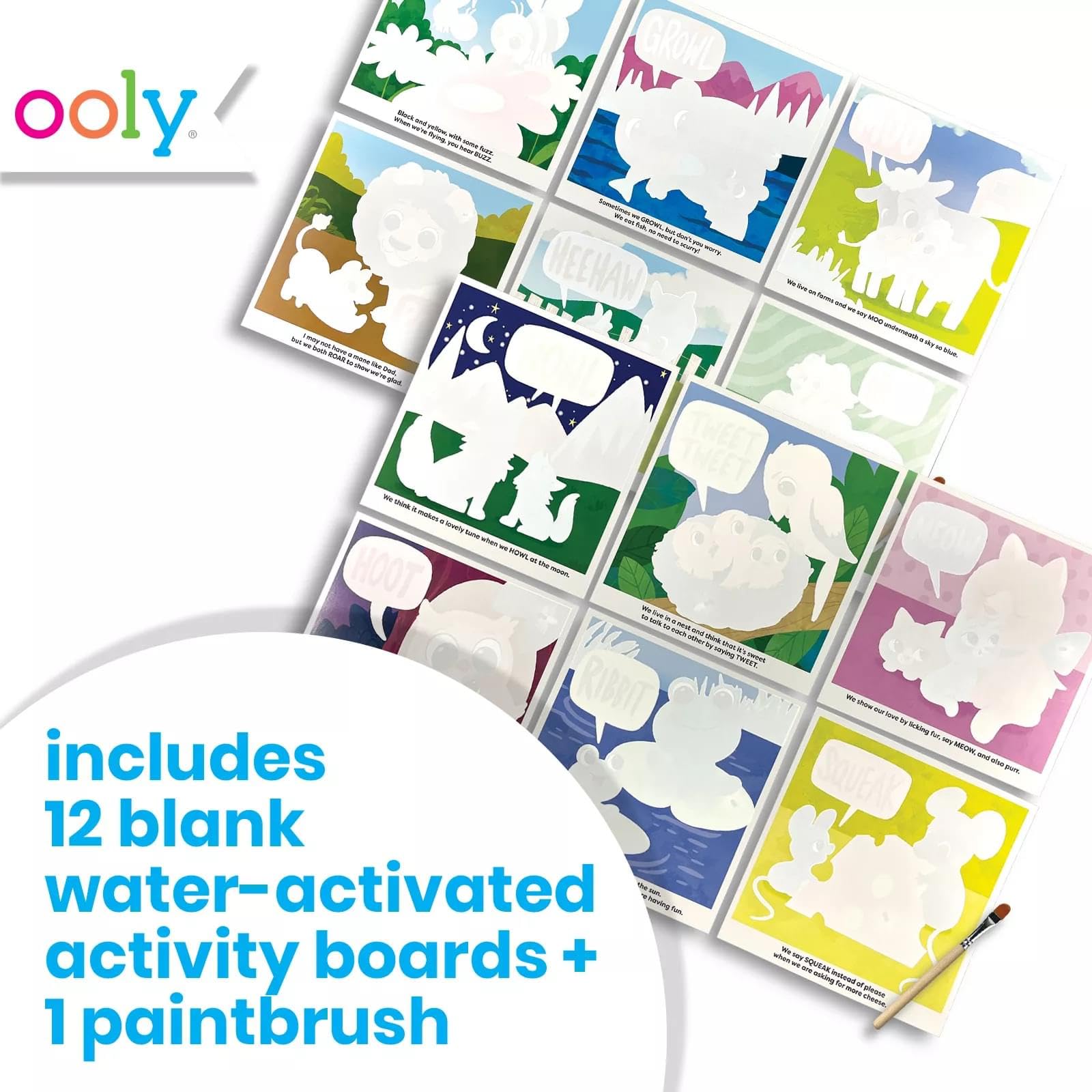 Ooly Water Amaze brush included for mess-free doodling and endless reuse