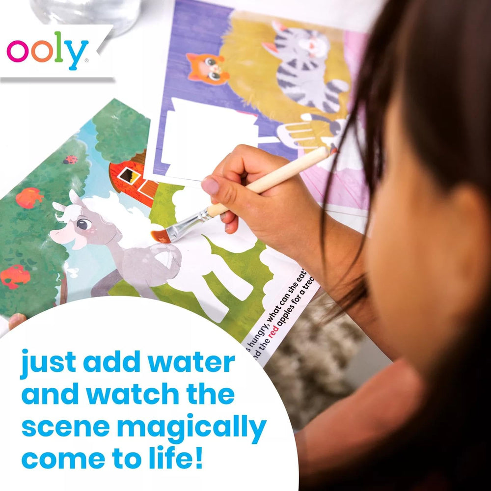 Ooly Water Amaze toddlers coloring books featuring farm-themed vocabulary