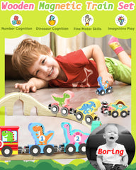 Oomloid dinosaur train car-0 magnetic piece encourages imaginative, screen-free play