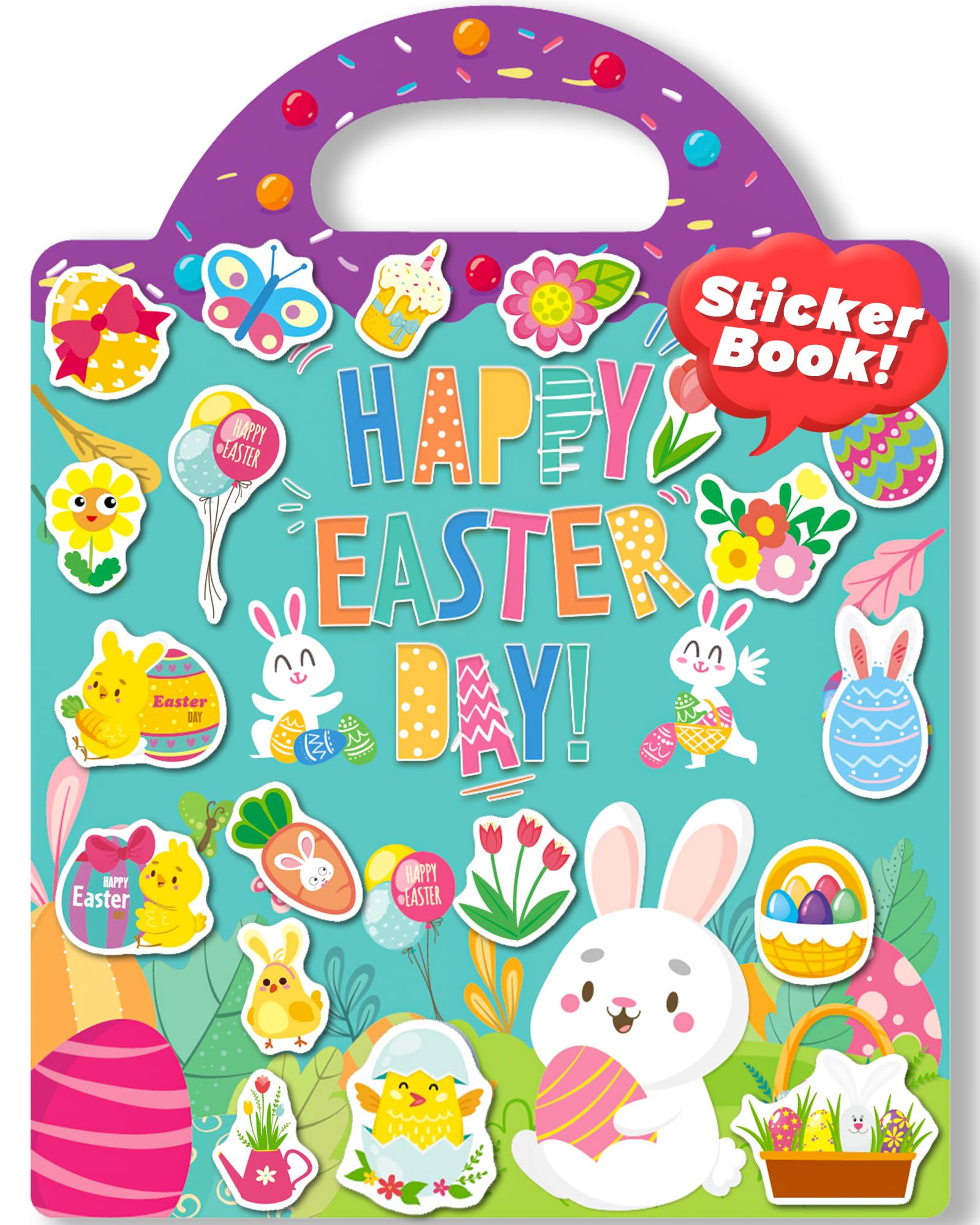 Oomloid Easter sticker book cover inviting screen-free play