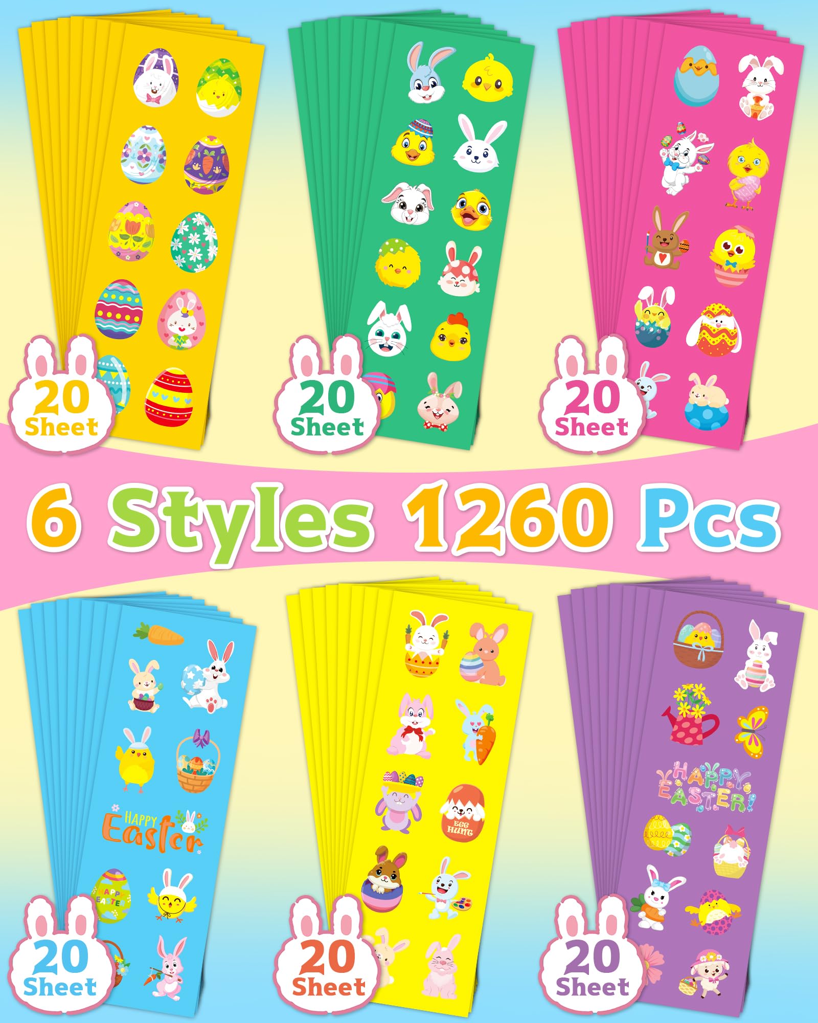 Oomloid Easter stickers with baskets for gift packaging.