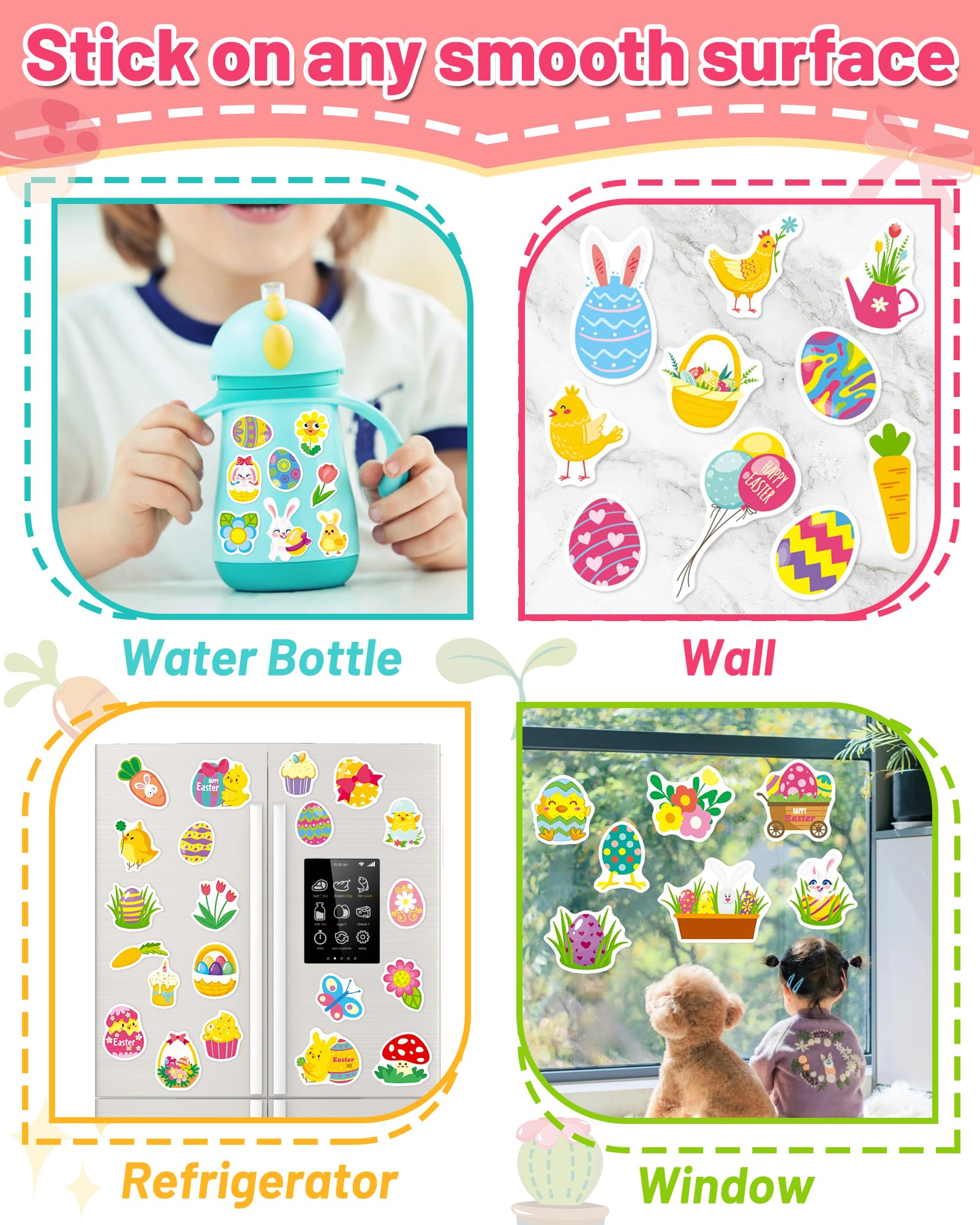 Portable travel design with handle on the Oomloid sticker book for on-the-go fun