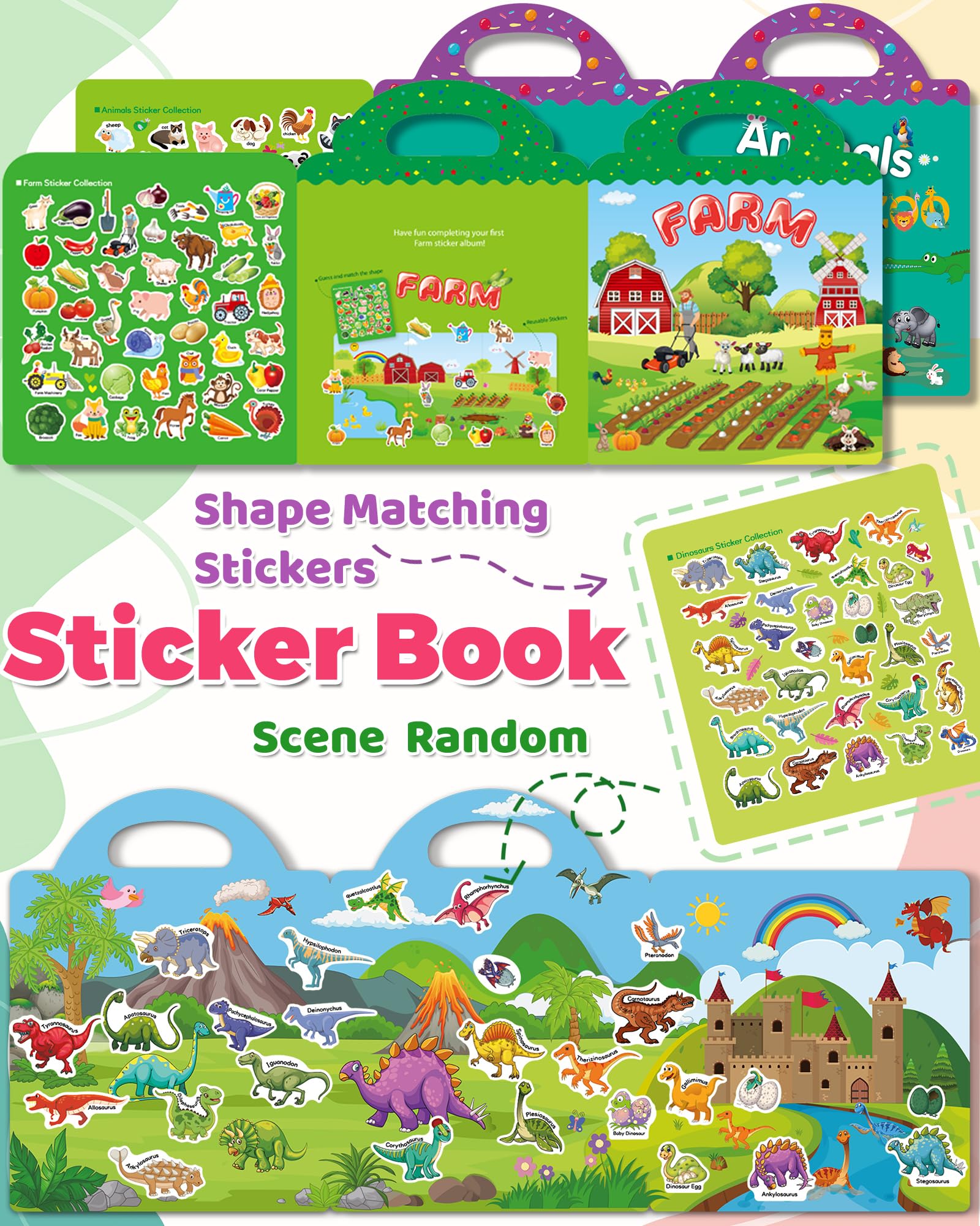 Oomloid toddler sticker book with animals theme; encourages storytelling and observation.