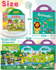 Oomloid toddler sticker book portable handle design for easy carry.