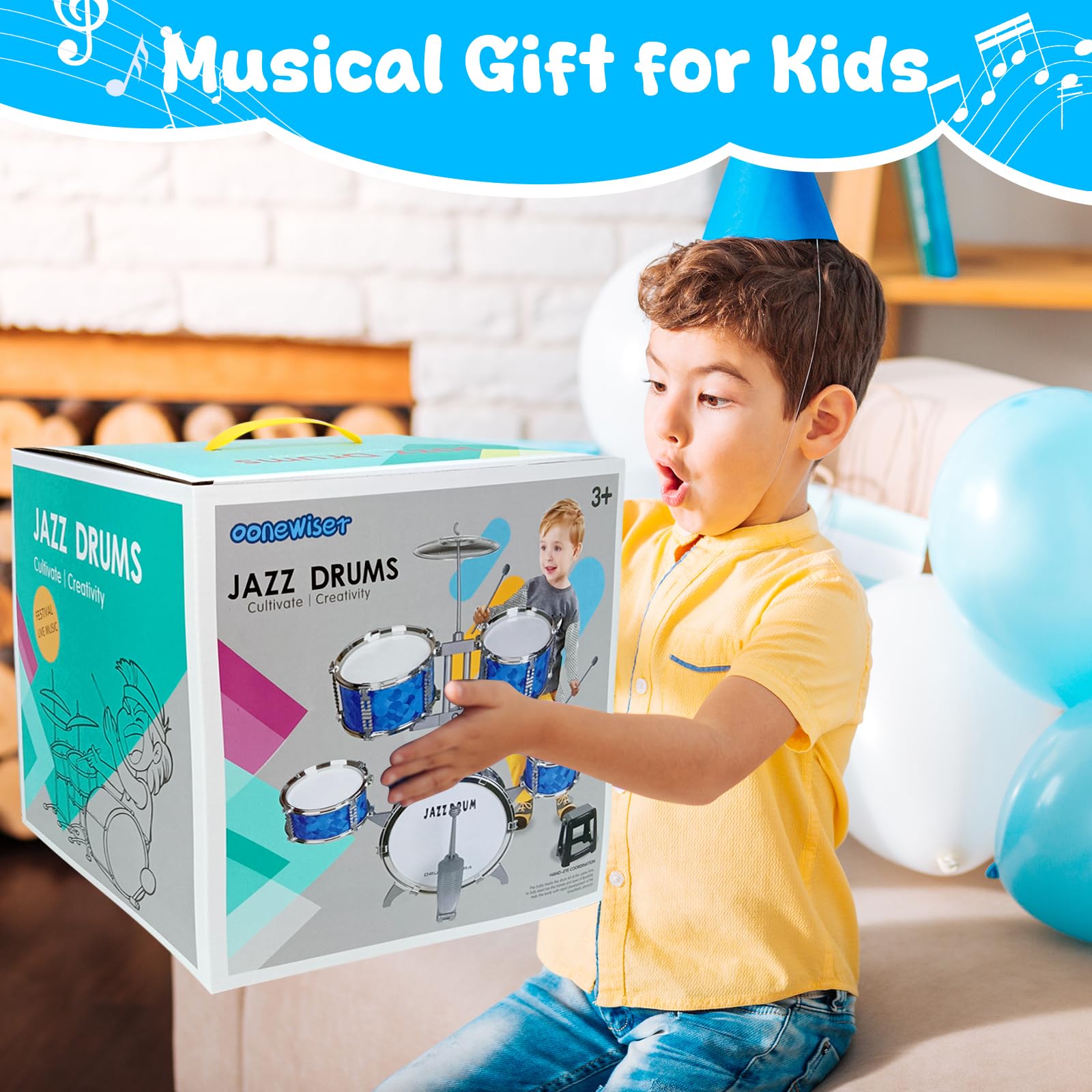 OoneWiser Kids Drum Set base pedal aids foot coordination