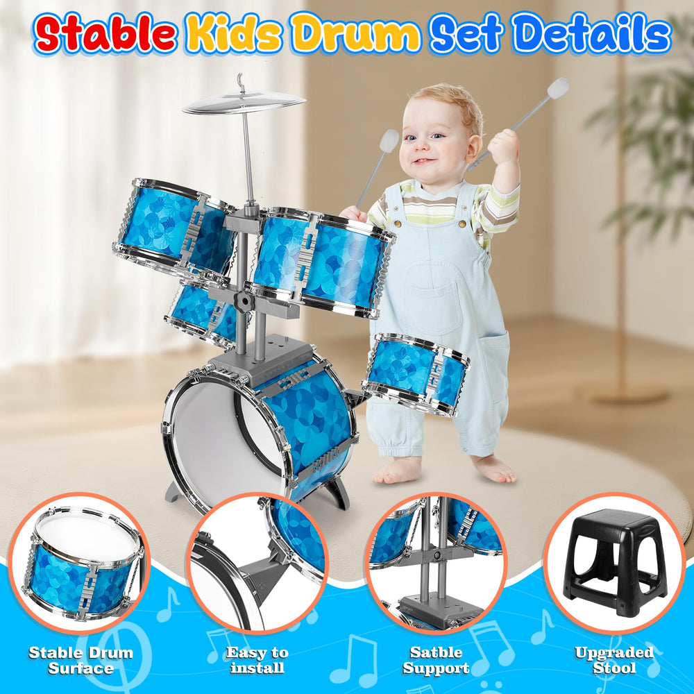OoneWiser Kids Drum Stool provides stable seating during play