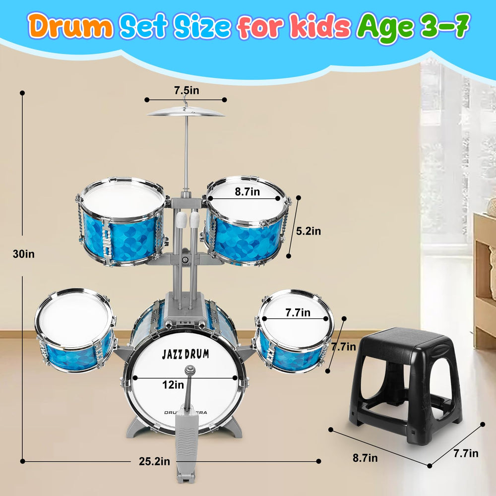 OoneWiser Kids Drum Set right small drum encourages timing and play