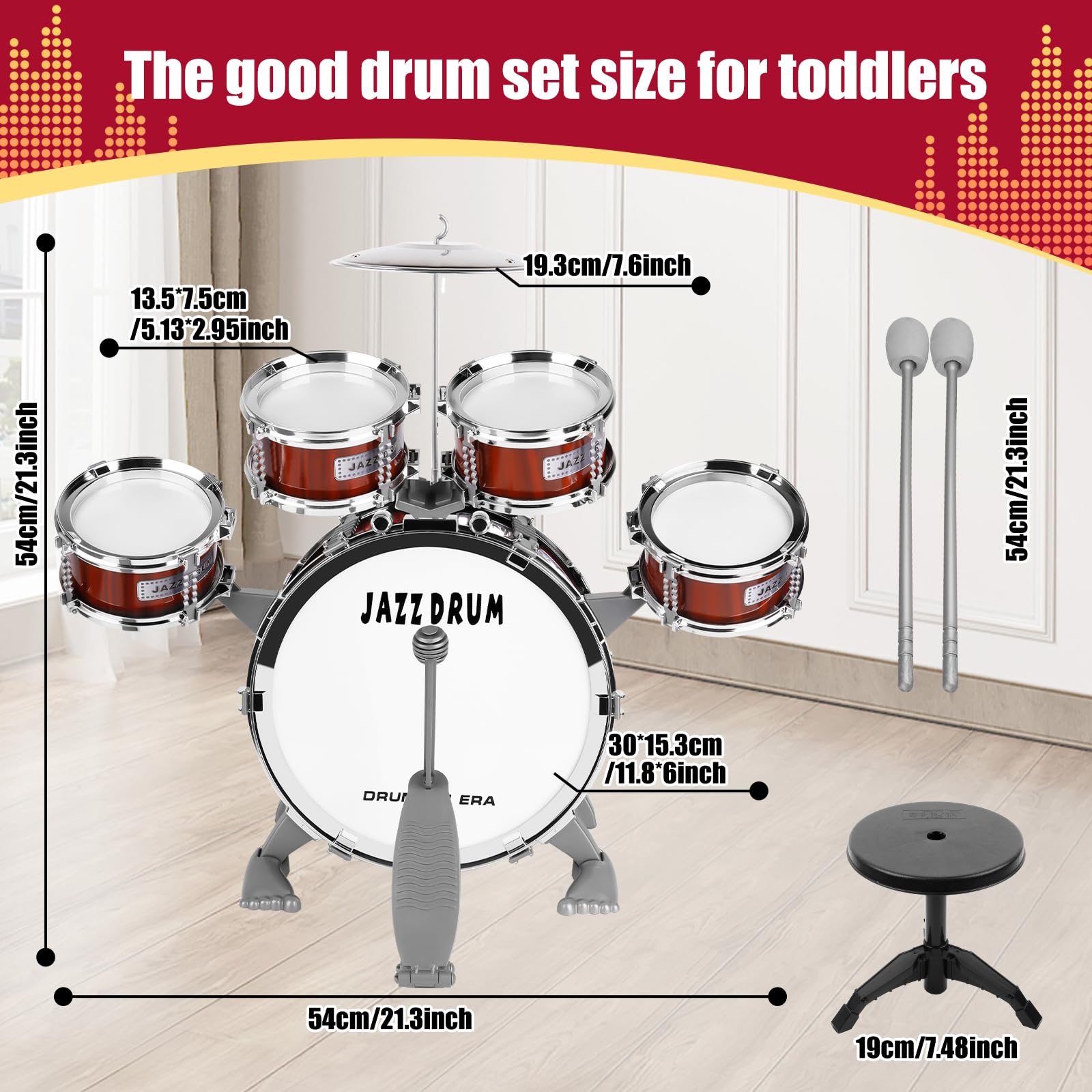 OoneWiser drum kit includes cymbal for interactive sounds and musical exploration