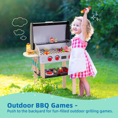 OOOK wooden barbecue toy food skewers for pretend grilling
