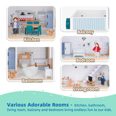 OOOK wooden dollhouse balcony for outdoor-inspired pretend play moments.