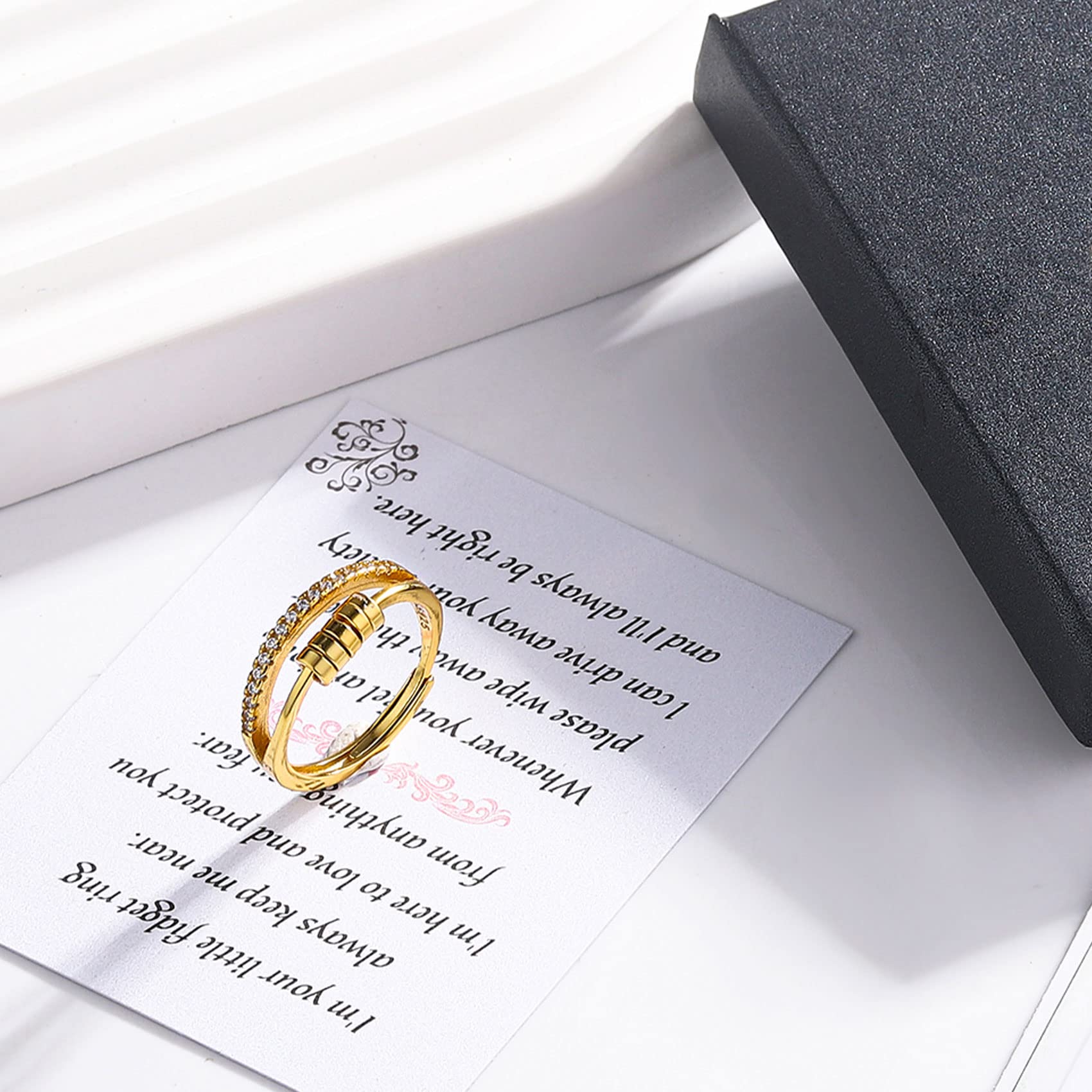 OOOPEL white gold plating adds lasting luster to the ring's surface.