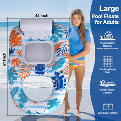 Ooopsiun pool lounger made of durable vinyl for longevity and daily use.