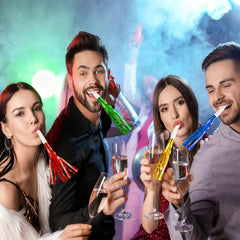 Openfly colorful blowouts on table for instant celebration mood