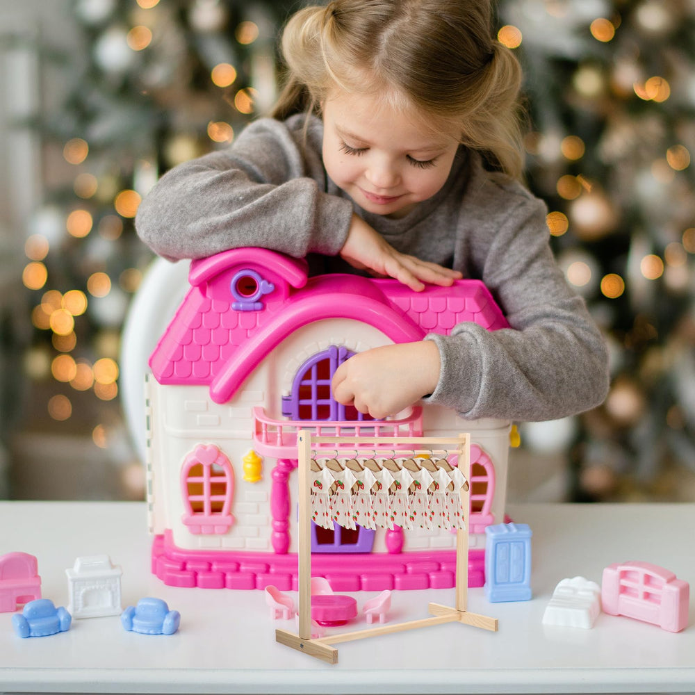 Operitacx compact doll dress rack fits small playsets