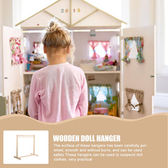 Operitacx wood doll clothing rack miniature keeps doll wardrobe tidy