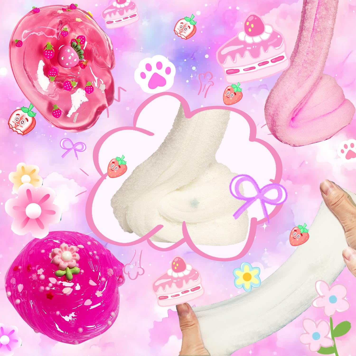 OPLDYRK pink crunchy slime kit - textured pops for tactile fun