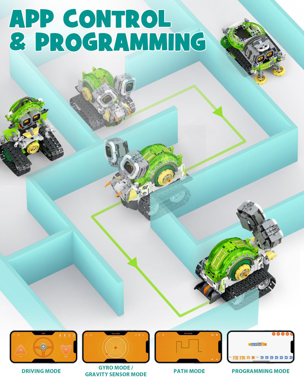 Opmind snail with expressive eyes highlighting quiet mode option