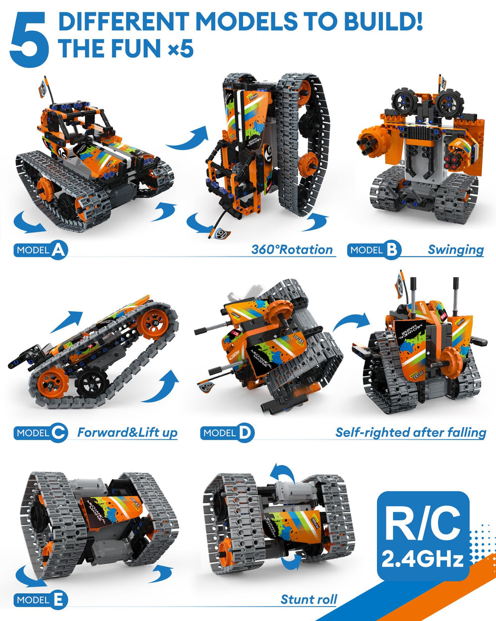 Opmind 5 in 1 robot model promotes problem-solving and creative building sessions
