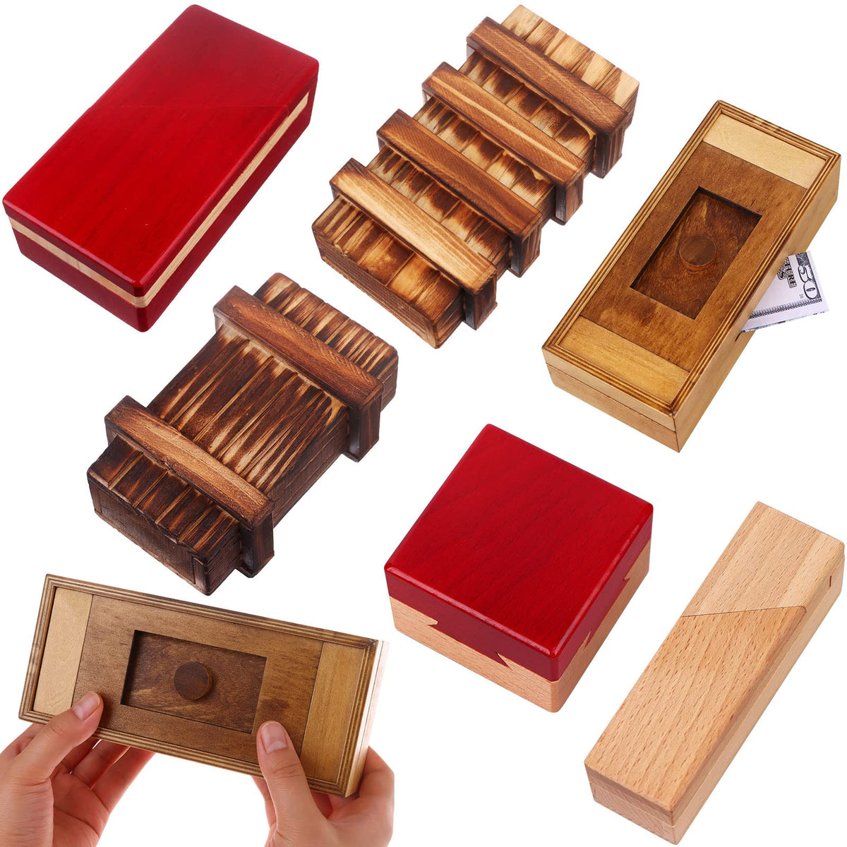 Oppaxf puzzle box hidden compartments reveal discreet storage for small treasures.