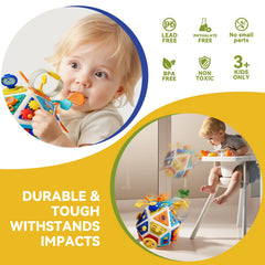 Oppvoci Busy Board spinner provides rotational play to boost focus and curiosity.