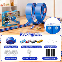 Oppvoci four included cars racing on a compact, action-filled layout.